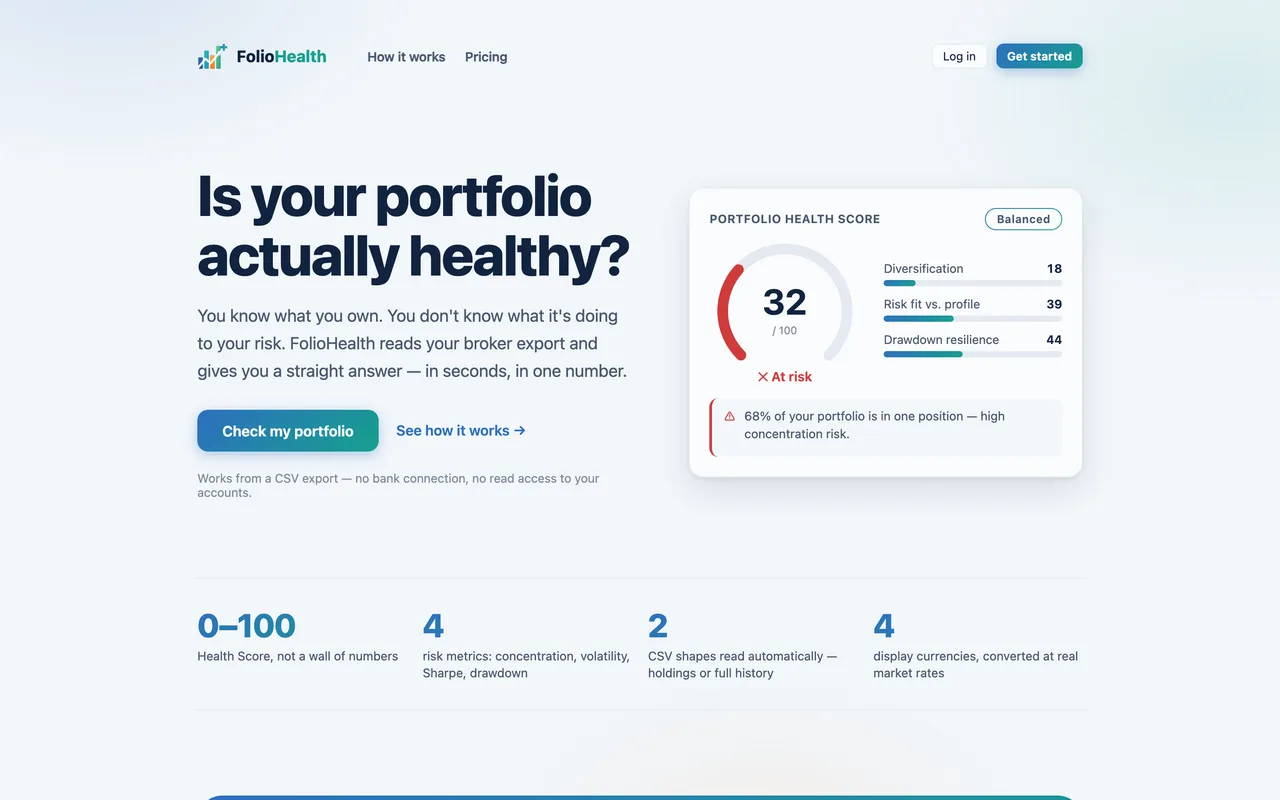 FolioHealth - Bilan de santé de portefeuille